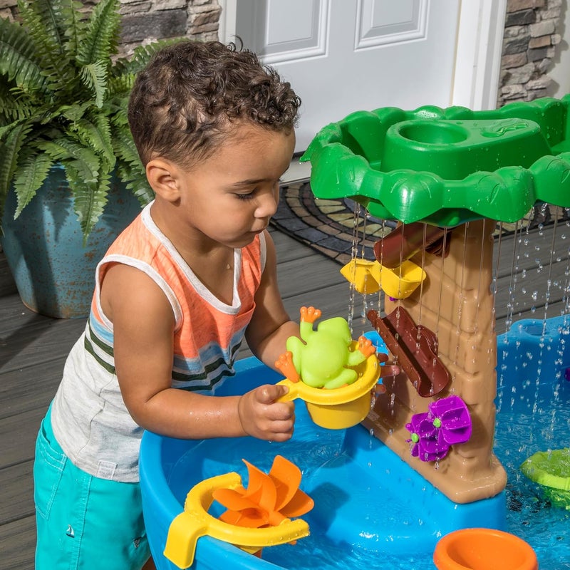 Step2 Tropical Rainforest Water Table, Kids Water and Sand Activity Sensory Playset, Summer Outdoor Toys, 13 Piece Water Toy Accessories, For Toddlers 1.5+ Years Old, Blue & Brown - Image 3